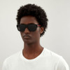 Top View of Gucci GG0341S Unisex Panthos Designer Sunglasses Gloss Black Red Green/Grey 56mm