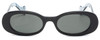 Front View of Gucci GG0517S Women Designer Sunglasses in Black Blue Opal Marble Gold/Grey 52mm