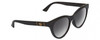 Profile View of Gucci GG0763S Women Cat Eye Designer Sunglasses in Black Gold/Grey Gradient 53mm