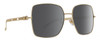 Profile View of Gucci GG0724S Womens Square Full Rim Designer Sunglasses in Gold Black/Grey 61mm
