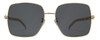 Front View of Gucci GG0724S Womens Square Full Rim Designer Sunglasses in Gold Black/Grey 61mm