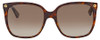 Front View of Gucci GG0022S Womens Cat Eye Sunglasses Brown Tortoise Havana/Grey Gradient 57mm