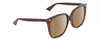 Profile View of Gucci GG0022S Designer Polarized Reading Sunglasses with Custom Cut Powered Amber Brown Lenses in Brown Tortoise Havana Ladies Cat Eye Full Rim Acetate 57 mm