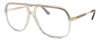 Profile View of Gucci GG0200S Designer Blue Light Blocking Eyeglasses in Yellow Gold Mens Pilot Full Rim Acetate 57 mm