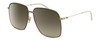 Profile View of Gucci GG0394S Womens Square Sunglasses Red Green Gold White/Brown Gradient 61 mm