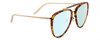 Profile View of Gucci GG0672S Designer Blue Light Blocking Eyeglasses in Tortoise Havana Gold Unisex Pilot Full Rim Acetate 58 mm