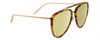 Profile View of Gucci GG0672S Designer Polarized Reading Sunglasses with Custom Cut Powered Sun Flower Yellow Lenses in Tortoise Havana Gold Unisex Pilot Full Rim Acetate 58 mm