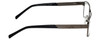 Side View of Dale Earnhardt, Jr. DJ6816 Designer Blue Light Blocking Eyeglasses in Satin GunMetal Silver Black Unisex Rectangular Full Rim Stainless Steel 60 mm