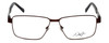Front View of Dale Earnhardt, Jr. DJ6816 Designer Progressive Lens Prescription Rx Eyeglasses in Satin Brown Unisex Rectangular Full Rim Stainless Steel 60 mm
