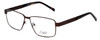 Profile View of Dale Earnhardt, Jr. DJ6816 Designer Progressive Lens Blue Light Blocking Eyeglasses in Satin Brown Unisex Rectangular Full Rim Stainless Steel 60 mm