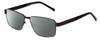 Profile View of Dale Earnhardt, Jr. DJ6816 Designer Polarized Reading Sunglasses with Custom Cut Powered Smoke Grey Lenses in Satin Brown Unisex Rectangular Full Rim Stainless Steel 60 mm