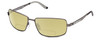 Profile View of BMW BS0016 Designer Polarized Reading Sunglasses with Custom Cut Powered Sun Flower Yellow Lenses in Gunmetal Black Grey Mens Rectangular Full Rim Metal 62 mm