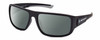 Profile View of BMW BS0023 Designer Polarized Reading Sunglasses with Custom Cut Powered Smoke Grey Lenses in Matte Black Grey Mens Rectangular Full Rim Acetate 63 mm