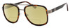 Profile View of Guess Factory GF5091 Designer Polarized Reading Sunglasses with Custom Cut Powered Sun Flower Yellow Lenses in Tortoise Havana Gunmetal Black Ladies Pilot Full Rim Acetate 57 mm