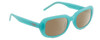 Profile View of Guess GU8250 Designer Polarized Reading Sunglasses with Custom Cut Powered Amber Brown Lenses in Gloss Turquoise Blue Ladies Oval Full Rim Acetate 54 mm