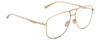 Profile View of Gucci GG0336S Designer Reading Eye Glasses in Gold Unisex Square Full Rim Metal 60 mm