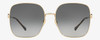 Front View of Gucci GG0879S Womens Designer Sunglasses Gold Tortoise Havana/Grey Gradient 61mm