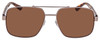 Front View of Gucci GG0529S Unisex Sunglasses in Ruthenium Silver Tortoise/Brown Gradient 60mm