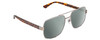 Profile View of Gucci GG0529S Designer Polarized Sunglasses with Custom Cut Smoke Grey Lenses in Ruthenium Silver Tortoise Unisex Square Full Rim Metal 60 mm