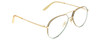 Profile View of Gucci GG0356S Designer Progressive Lens Blue Light Blocking Eyeglasses in Gold Unisex Pilot Full Rim Metal 59 mm