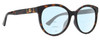 Profile View of Gucci GG0636SK Designer Progressive Lens Blue Light Blocking Eyeglasses in Tortoise Havana Gold Ladies Round Full Rim Acetate 56 mm