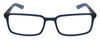 Front View of Columbia C8023 Designer Reading Eye Glasses with Custom Cut Powered Lenses in Matte Navy Blue Unisex Rectangular Full Rim Acetate 58 mm