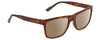 Profile View of Calvin Klein CK21531S Designer Polarized Reading Sunglasses with Custom Cut Powered Amber Brown Lenses in Brown Havana Tortoise Green Unisex Square Full Rim Acetate 58 mm