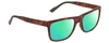Profile View of Calvin Klein CK21531S Designer Polarized Reading Sunglasses with Custom Cut Powered Green Mirror Lenses in Brown Havana Tortoise Green Unisex Square Full Rim Acetate 58 mm