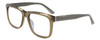 Profile View of Calvin Klein CK22519S Designer Blue Light Blocking Eyeglasses in Sage Green Crystal Unisex Panthos Full Rim Acetate 56 mm