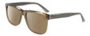 Profile View of Calvin Klein CK22519S Designer Polarized Reading Sunglasses with Custom Cut Powered Amber Brown Lenses in Sage Green Crystal Unisex Panthos Full Rim Acetate 56 mm