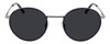 Front View of Calvin Klein CK21108S Unisex Round Sunglasses in Black Gunmetal Silver/Grey 51mm