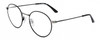 Profile View of Calvin Klein CK21108S Designer Blue Light Blocking Eyeglasses in Matte Black Gun Metal Silver Unisex Round Full Rim Metal 51 mm