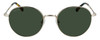 Front View of Calvin Klein CK21127S Unisex Round Sunglasses in Gold Tortoise Havana/Green 54mm