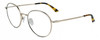Profile View of Calvin Klein CK21127S Designer Progressive Lens Blue Light Blocking Eyeglasses in Gold Tortoise Havana Unisex Round Full Rim Metal 54 mm