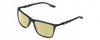 Profile View of Columbia C553S Designer Polarized Reading Sunglasses with Custom Cut Powered Sun Flower Yellow Lenses in Matte Slate Grey Unisex Rectangular Full Rim Acetate 62 mm