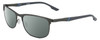 Profile View of Columbia C117S Designer Polarized Sunglasses with Custom Cut Smoke Grey Lenses in Satin Gun Metal Grey Unisex Oval Full Rim Metal 59 mm