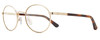 Profile View of REVO RILEY S Designer Reading Eye Glasses in Gold Tortoise Havana Unisex Round Full Rim Stainless Steel 50 mm