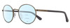 Profile View of REVO RILEY S Designer Progressive Lens Blue Light Blocking Eyeglasses in Gun Metal Silver Black Unisex Round Full Rim Stainless Steel 50 mm