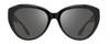 Front View of REVO ROSE Women's Cat Eye Designer Sunglasses in Gloss Black/Graphite Grey 55 mm