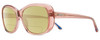 Profile View of REVO SAMMY Designer Polarized Reading Sunglasses with Custom Cut Powered Sun Flower Yellow Lenses in Pink Crystal Ladies Cat Eye Full Rim Acetate 56 mm