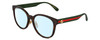 Profile View of Gucci GG0854SK Designer Blue Light Blocking Eyeglasses in Shiny Dark Havana Tortoise Green Red Gold Ladies Panthos Full Rim Acetate 56 mm
