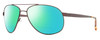 Profile View of Reptile Gladiator Designer Polarized Reading Sunglasses with Custom Cut Powered Green Mirror Lenses in Matte Espresso Tortoise Unisex Pilot Full Rim Metal 62 mm