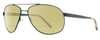 Profile View of Reptile Gladiator Designer Polarized Reading Sunglasses with Custom Cut Powered Sun Flower Yellow Lenses in Matte Gun Metal Black Unisex Pilot Full Rim Metal 62 mm