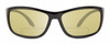 Profile View of Reptile Whiptail Designer Polarized Reading Sunglasses with Custom Cut Powered Sun Flower Yellow Lenses in Gloss Black Unisex Cat Eye Full Rim Acetate 64 mm