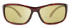 Profile View of Reptile Whiptail Designer Polarized Reading Sunglasses with Custom Cut Powered Sun Flower Yellow Lenses in Gloss Tortoise Havana Unisex Cat Eye Full Rim Acetate 64 mm