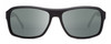 Profile View of Reptile Hawksbill Designer Polarized Reading Sunglasses with Custom Cut Powered Smoke Grey Lenses in Matte Black Unisex Rectangular Full Rim Acetate 58 mm