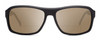 Profile View of Reptile Hawksbill Designer Polarized Reading Sunglasses with Custom Cut Powered Amber Brown Lenses in Matte Black Unisex Rectangular Full Rim Acetate 58 mm