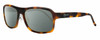 Profile View of Reptile Hawksbill Designer Polarized Reading Sunglasses with Custom Cut Powered Smoke Grey Lenses in Matte Tortoise Havana Unisex Rectangular Full Rim Acetate 58 mm