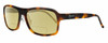 Profile View of Reptile Hawksbill Designer Polarized Reading Sunglasses with Custom Cut Powered Sun Flower Yellow Lenses in Matte Tortoise Havana Unisex Rectangular Full Rim Acetate 58 mm