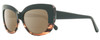 Profile View of Reptile Liana Designer Polarized Reading Sunglasses with Custom Cut Powered Amber Brown Lenses in Black Tortoise Havana Ladies Butterfly Full Rim Acetate 55 mm
